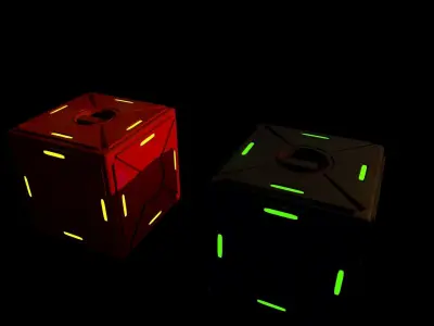 Sci-Fi small box Low-poly 3D model
