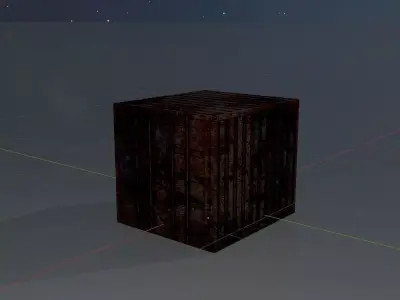 Rusty 6ft Shipping Container Low-poly 3D model