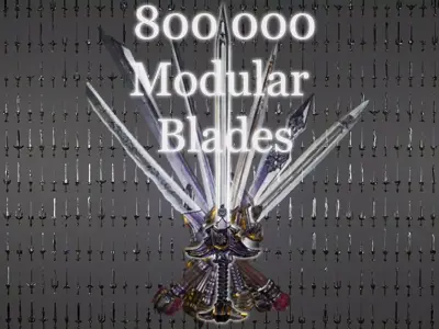 Modular Blades Emporium Complete Low-poly 3D model