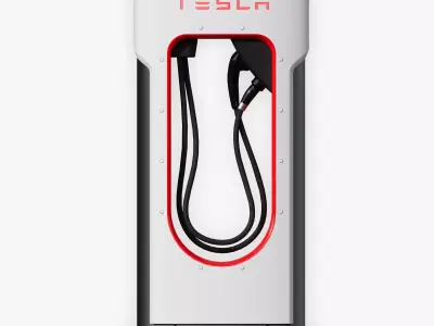 Tesla Supercharger Electric Vehicle Charging Station 3D Model Low-poly 3D model