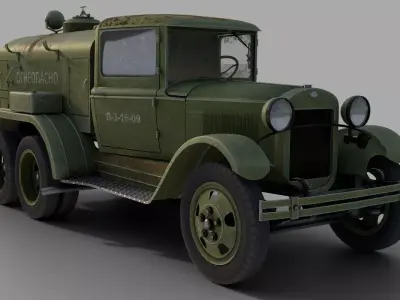 A petrol tanker based on the GAZ-AAA Low-poly 3D model