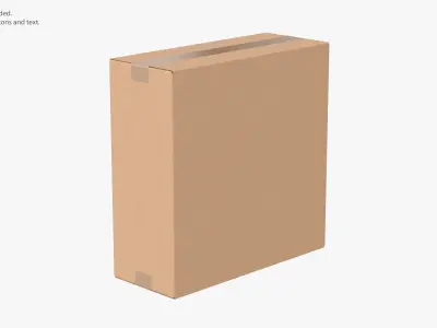 Cardboard Box 50x20x50 Closed 3D model