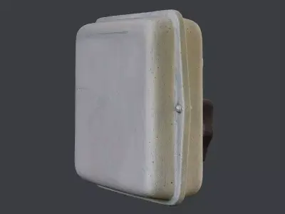 Old Circuit Breaker Box with Switch Low-poly 3D model
