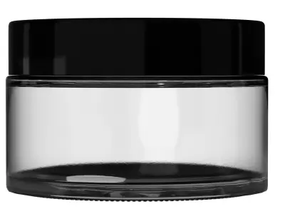 Glass crucible with label white and brown 3D model