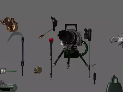 70 or more  weapons magic item and tools or something Free low-poly 3D model