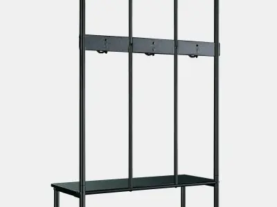 PINNIG coat rack with bench Low-poly 3D model