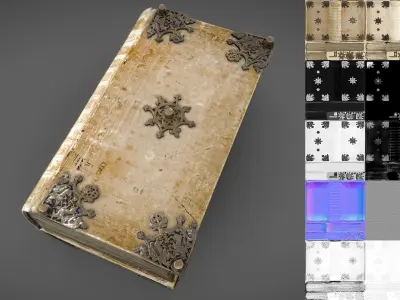Ancient Book Low-poly 3D model