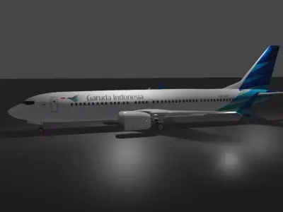 Boeing 737 Max8 Garuda Indonesia 3D Model with cockpit Low-poly 3D model