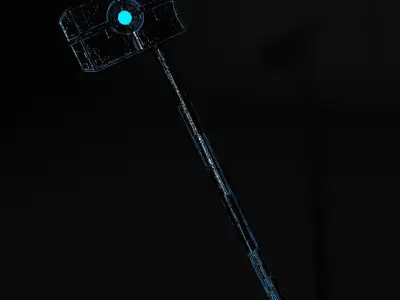 sci-fi hammer Low-poly 3D model