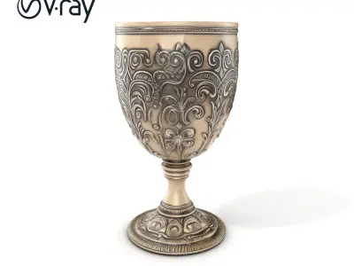 Intricate Medieval Goblet model pack Low-poly 3D model