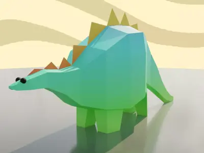 Stegosaurus Low Poly dinosaur Free low-poly 3D model