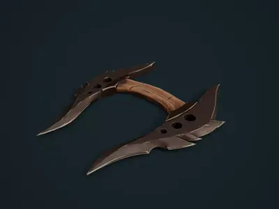 Twinblade - Fantasy knife  Low-poly 3D model