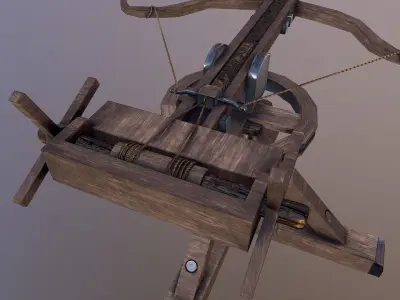 Crossbow wooden archery machine 3D model