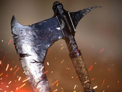 Crescent Axe - Dark souls 2 Low-poly 3D model