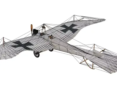 Historic Monoplane Etrich Taube Low-poly 3D model