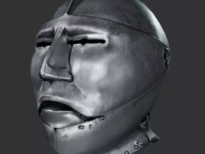 Medieval Armor Helmet Low Poly PBR Low-poly 3D model