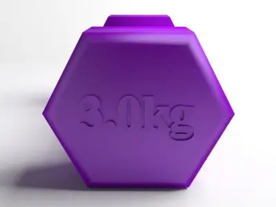 Fixed-weight dumbbell 3 kg 3D model