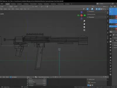 Stylized Submachine Gun Low-poly 3D model