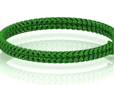 7MM 2 line spiral Franco Cuban Bracelet or necklace edge  3D print model