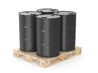 Barrels on Pallet Low-poly 3D model