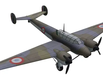 Potez 630 Low-poly 3D model
