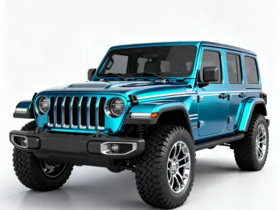  Modern Blue Off Road Jeep 3D Model Low-poly 3D model
