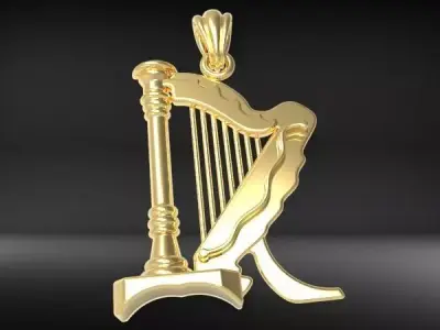 harp pendant 3D print model