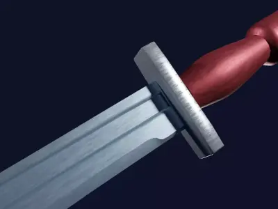 Grossmesser sword with Xyphos handle Low-poly 3D model