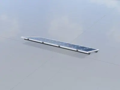 Solar module version 3 2x4m tilt angle 20 degrees without stand Low-poly 3D model