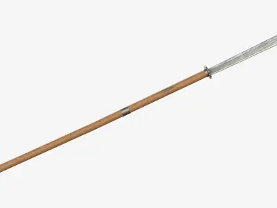 Japanese Spear Naginata 4 colors 3D model