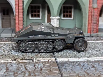 Sd Kfz 252 Leichte Gepanzerte and trailer 3D print model