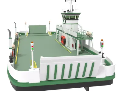 Small Car Ferry 3D model