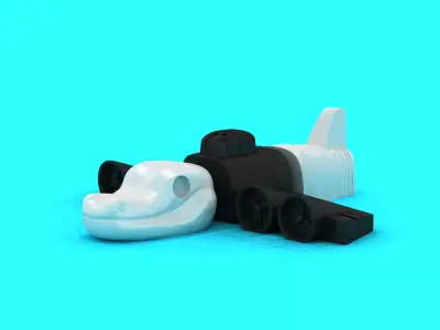 Cute Snake Train Toy 3D print model