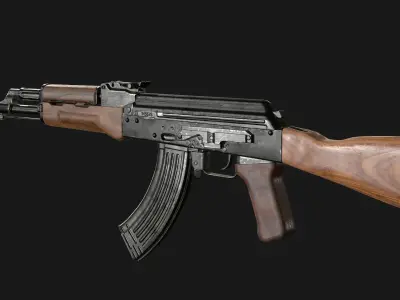 AKM rifle Low-poly 3D model