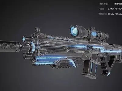 Futuristic Rifle 3D model get