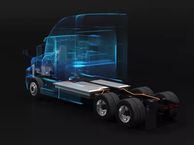 EV Semi-Truck X-ray 3D model