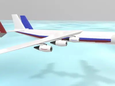Fictional Tri-Tail Super Heavy Cargo Aircraft 3D model