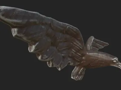 Eagle wooden Free low-poly 3D model
