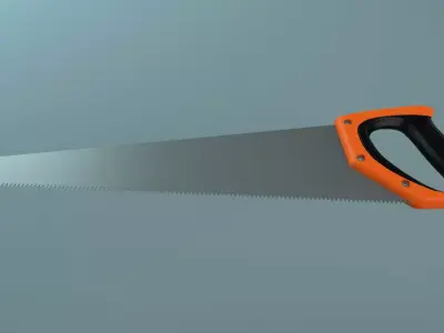 Hand Saw Low-poly 3D model 2