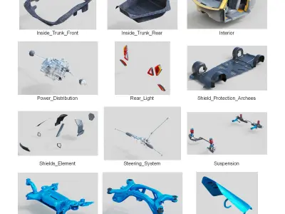 DOSCH 3D - Car Details - Hydrogen Sports Car 3D model