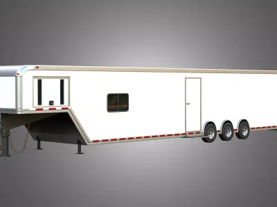 44 ft Custom Enclosed Gooseneck Trailer 3D model