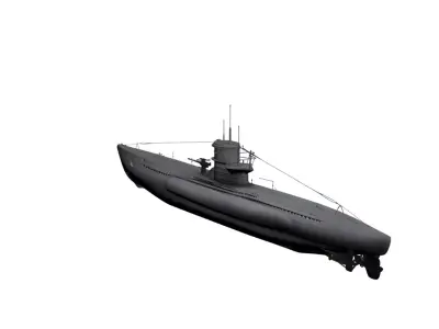 U Boat Military Submarine Naval Vessel 3D model