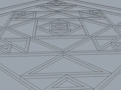 Gold Pattern Decorative Panel Free 3D model