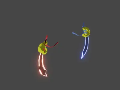 espadas de fuego y hielo  3D model
