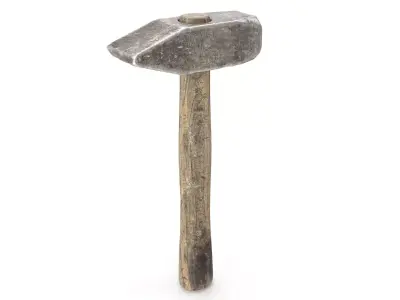 Old Hammer - Highpoly Low-poly 3D model