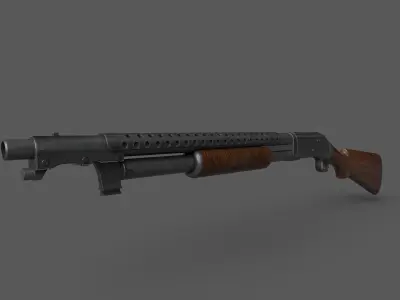 Winchester 1897 Low-poly 3D model