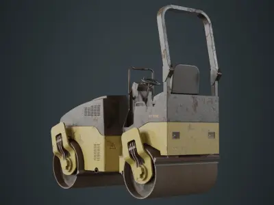 Road Roller 1B Low-poly 3D model