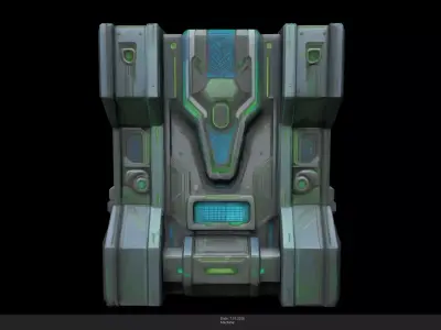 Stylized Sci-Fi Power Core - Game Ready - AI Low-poly 3D model