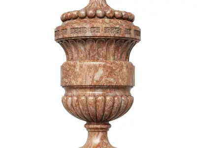 Large Louis Xiv Porta Santa Rara Marble Urn 3D model