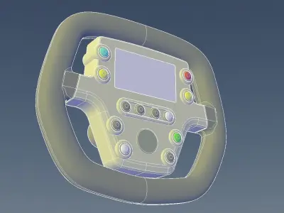 Car steering wheel 3D model